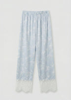 Celeste Silky Luxury Lace Pajama Set / Blue