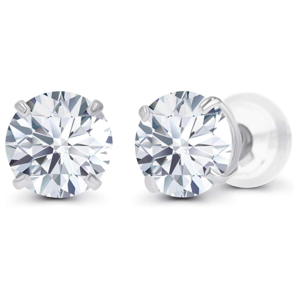 1 CTW Lab-Grown Diamond Stud Earrings — 14K Gold