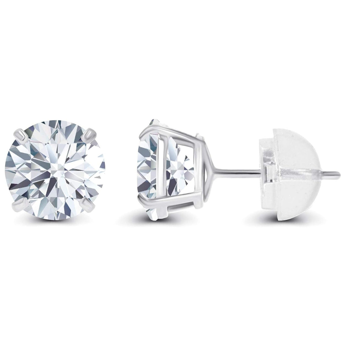 1 CTW Lab-Grown Diamond Stud Earrings — 14K Gold