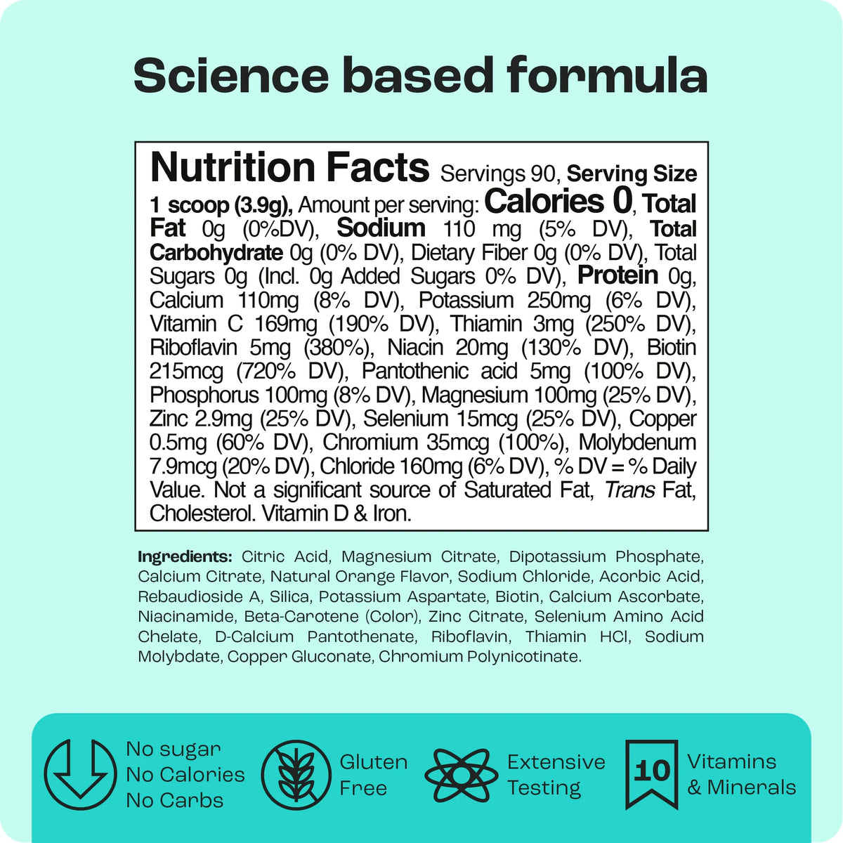 Sugar-Free Electrolyte Recovery Powder