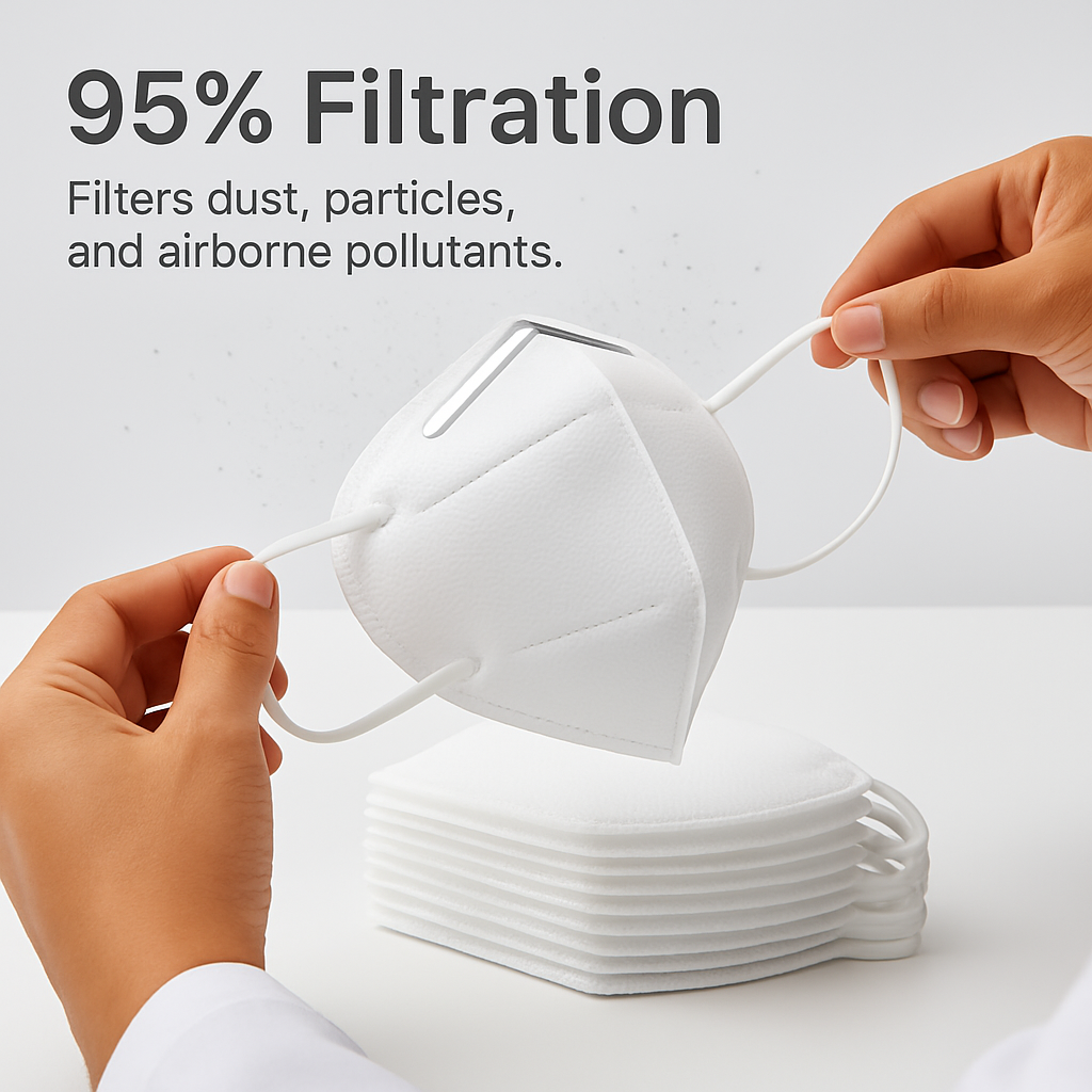 KN95 Masks — 10-Pack, 5-Layer Protection