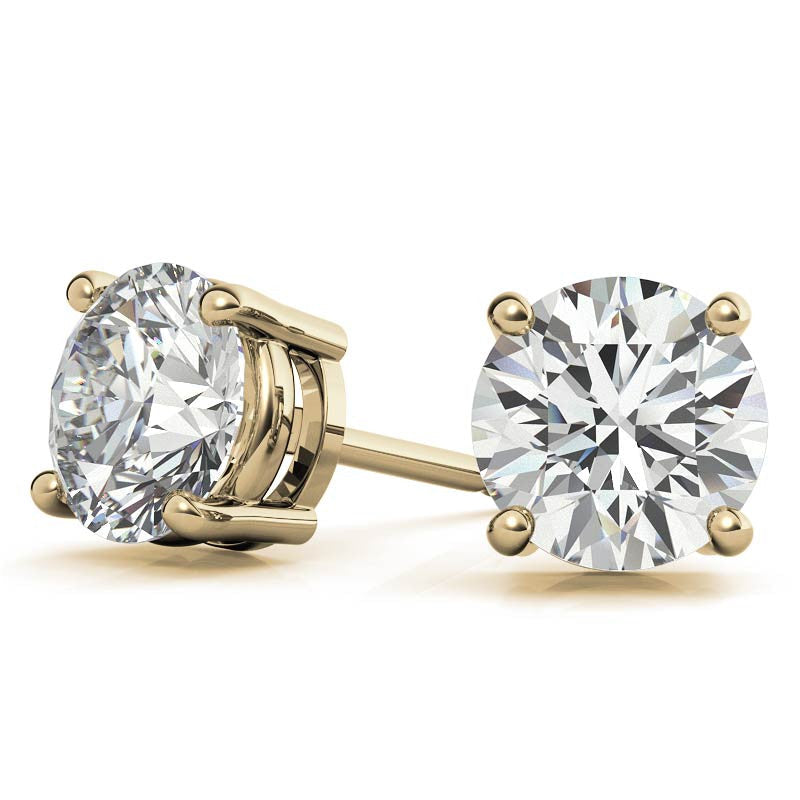 4 CTW Lab-Grown Diamond Stud Earrings — G/VS, 14K Gold