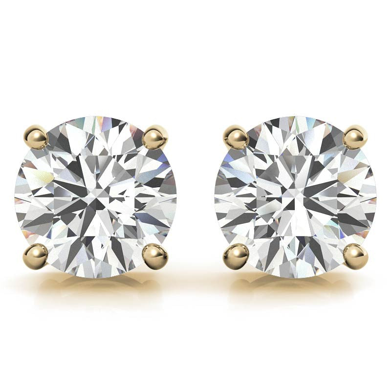 5 CTW Lab-Grown Diamond Stud Earrings — 14K Gold