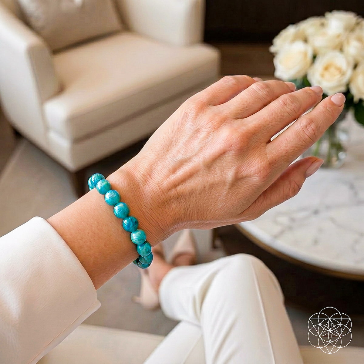Blue Amazonite Beaded Bracelet