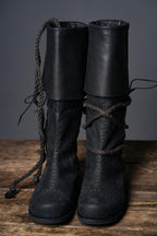 Black High Leather Boots "Aragorn"