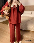 Ivy Red Floral Ruffled Pajama Set / Dress