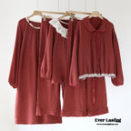 Ivy Red Floral Ruffled Pajama Set / Dress