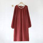 Ivy Red Floral Ruffled Pajama Set / Dress