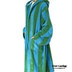 Modern Striped Cotton Bathrobe Set / Purple