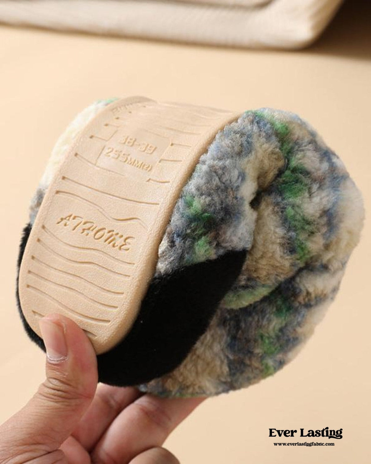 Modern Warm House Slippers / Blue Striped