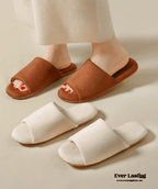 Open Toe Cotton House Slipper / Dark Gray