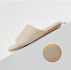 Open Toe Cotton House Slipper / White