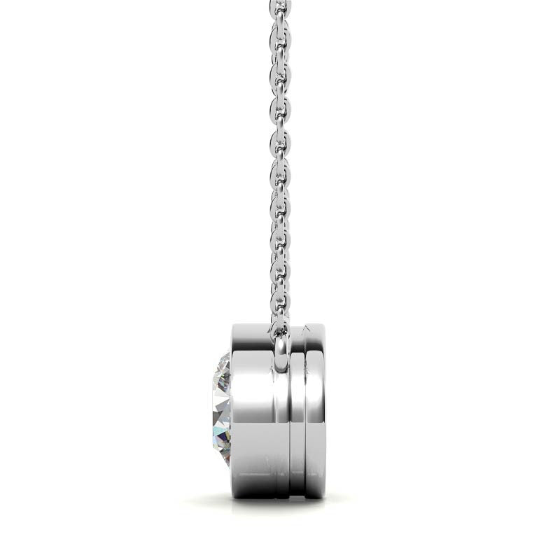 3 CTW Bezel Lab-Grown Diamond Pendant — 14K Gold