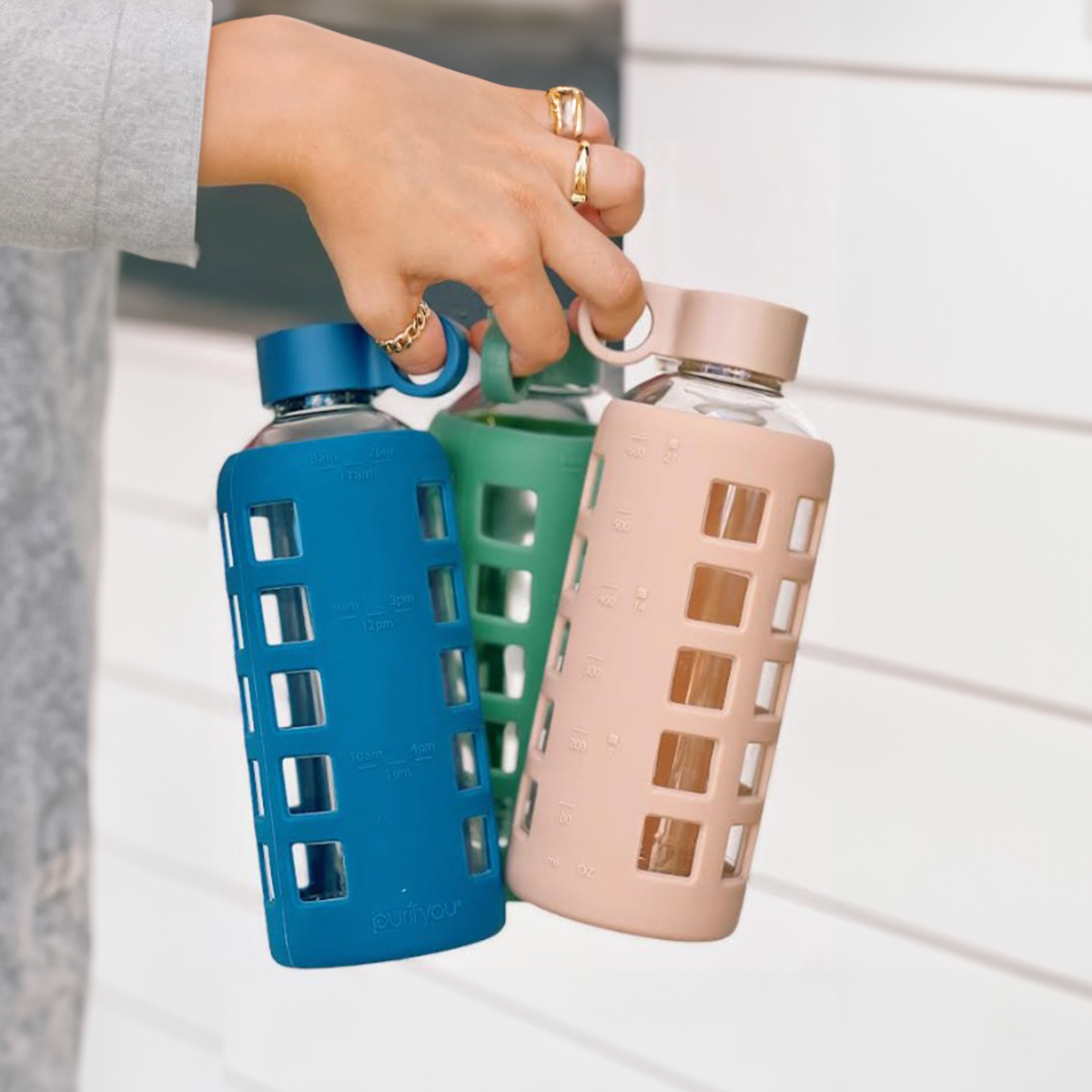 Purifyou Glass Water Bottle — Silicone Sleeve