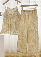 Rosie Cotton Floral Tank Pajama Set / Yellow