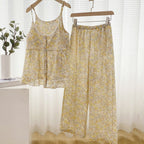 Rosie Cotton Floral Tank Pajama Set / Yellow