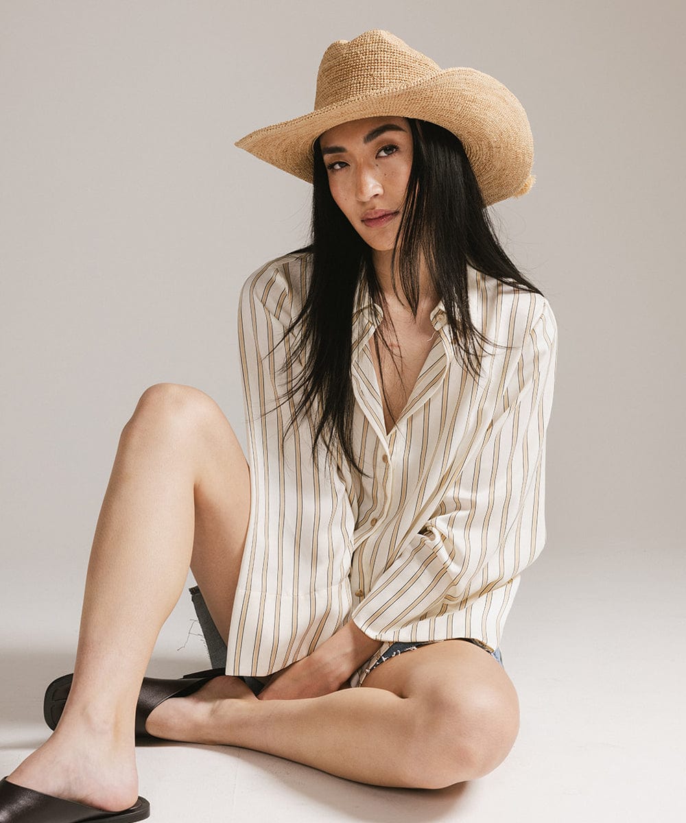 Ames Packable Raffia Cowboy Hat