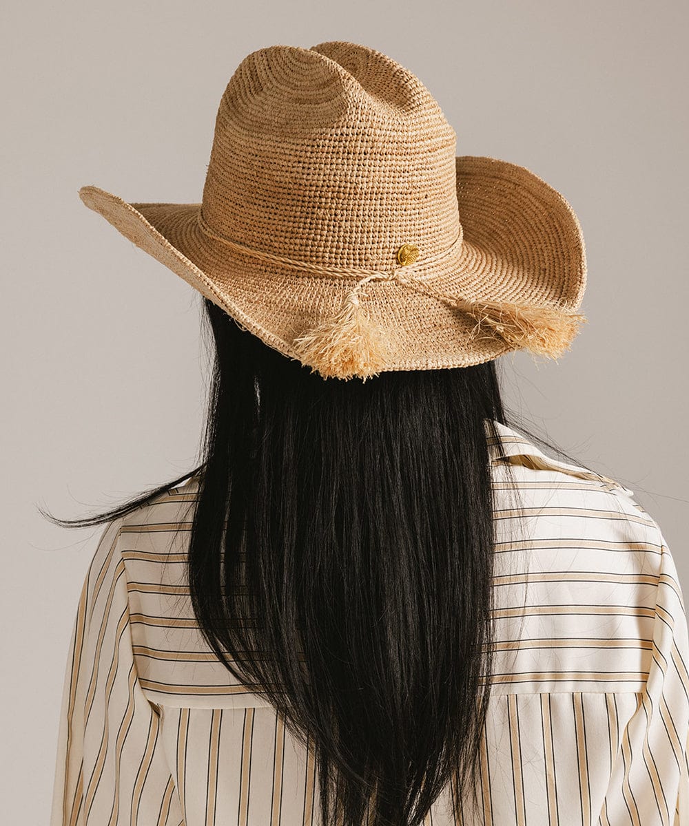 Ames Packable Raffia Cowboy Hat