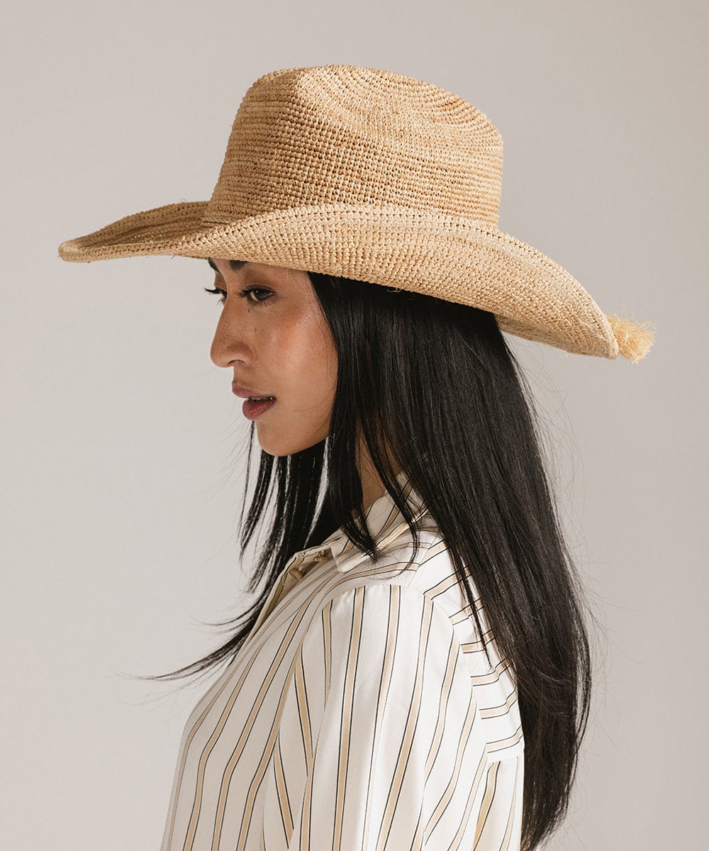 Ames Packable Raffia Cowboy Hat