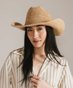 Ames Packable Raffia Cowboy Hat