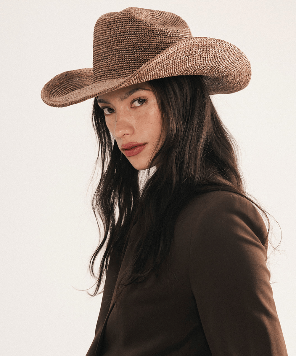 Ames Packable Raffia Cowboy Hat