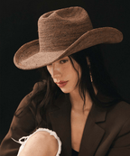 Ames Packable Raffia Cowboy Hat