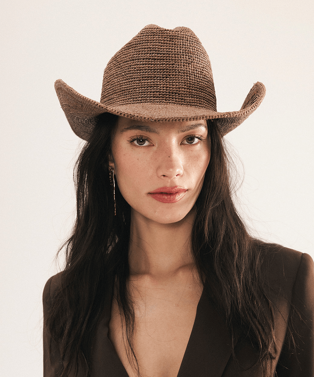 Ames Packable Raffia Cowboy Hat