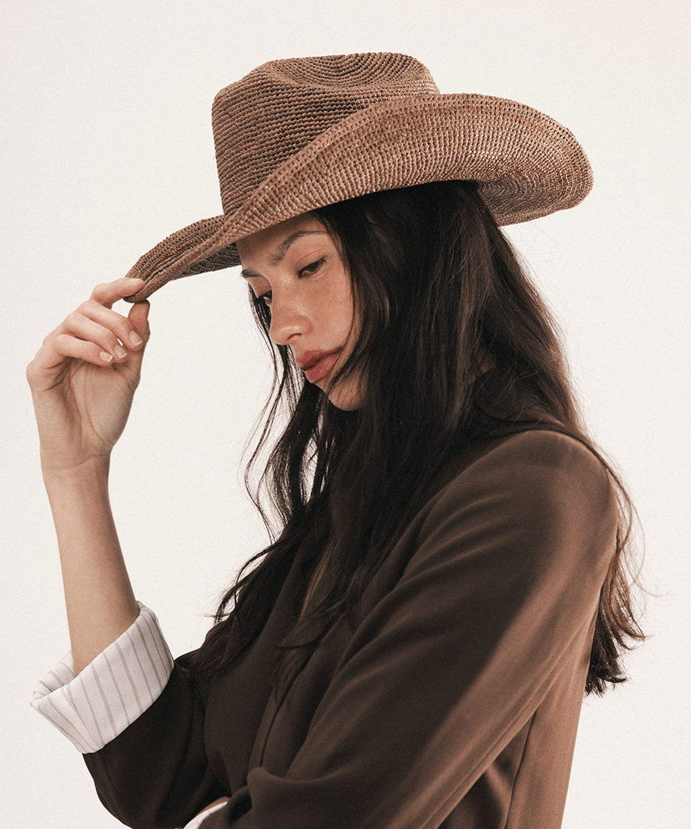 Ames Packable Raffia Cowboy Hat