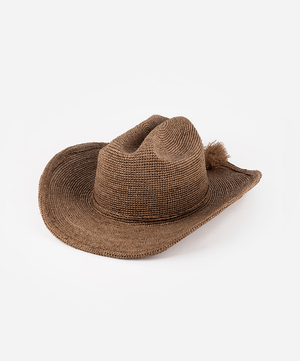 Ames Packable Raffia Cowboy Hat