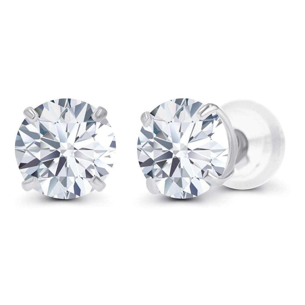 1 CTW Lab-Grown Diamond Stud Earrings — E/VS, 14K Gold