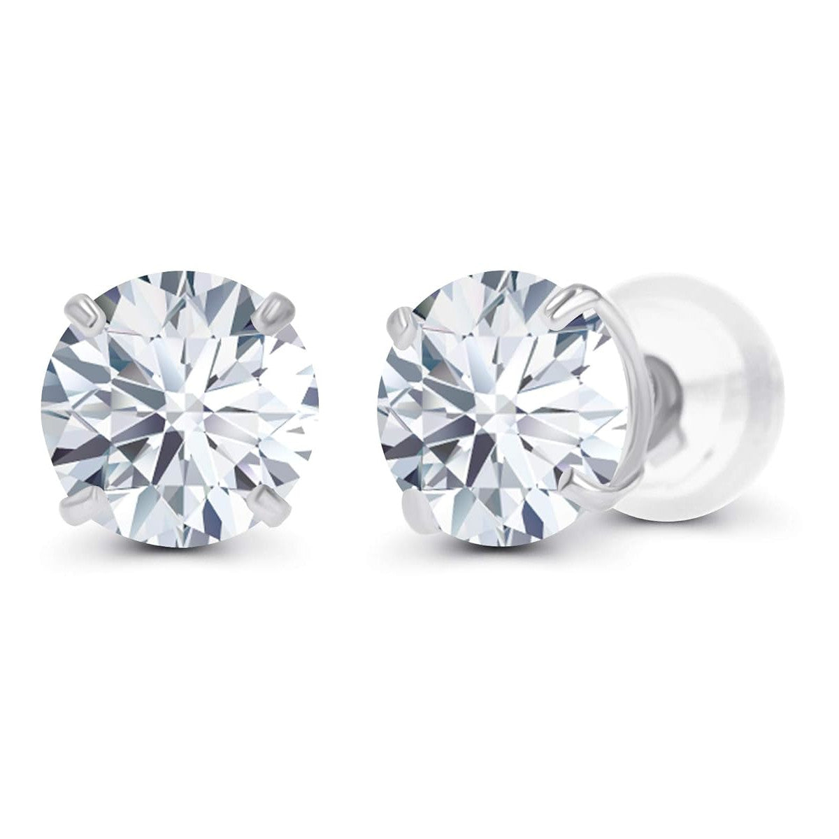 1 CTW Lab-Grown Diamond Stud Earrings — E/VS, 14K Gold