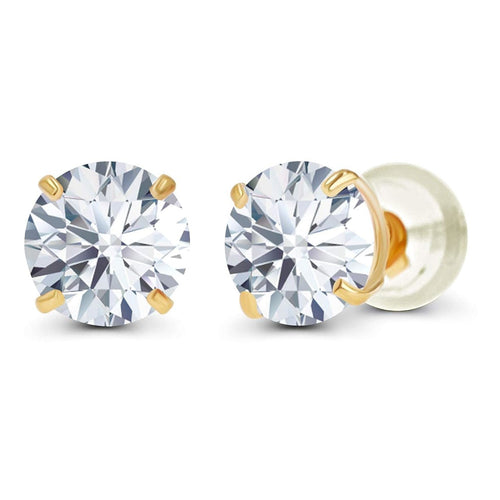 1 CTW Lab-Grown Diamond Stud Earrings — E/VS, 14K Gold