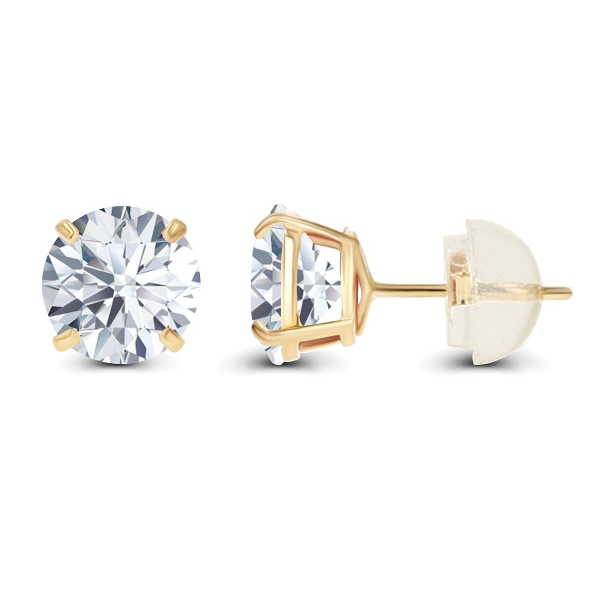 1 CTW Lab-Grown Diamond Stud Earrings — 14K Gold