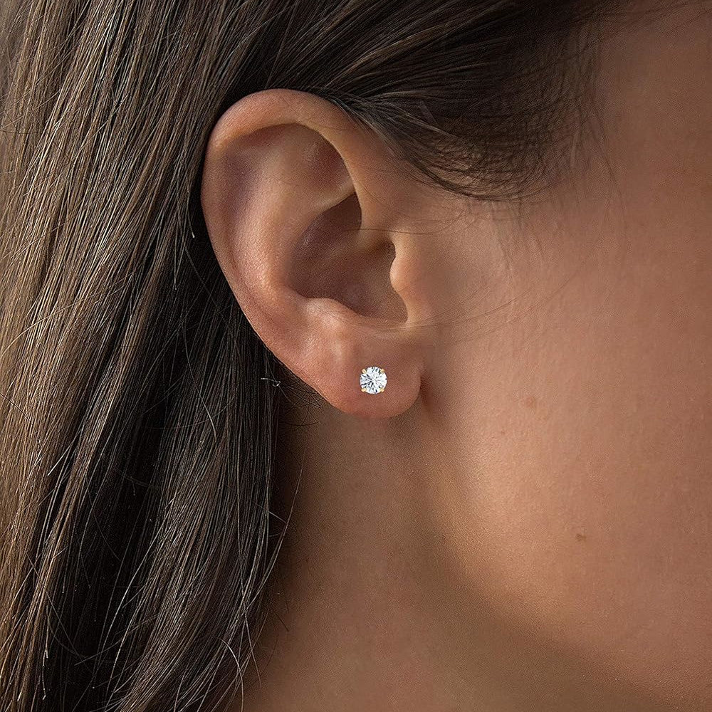 2 CTW Lab-Grown Diamond Stud Earrings — 14K Gold