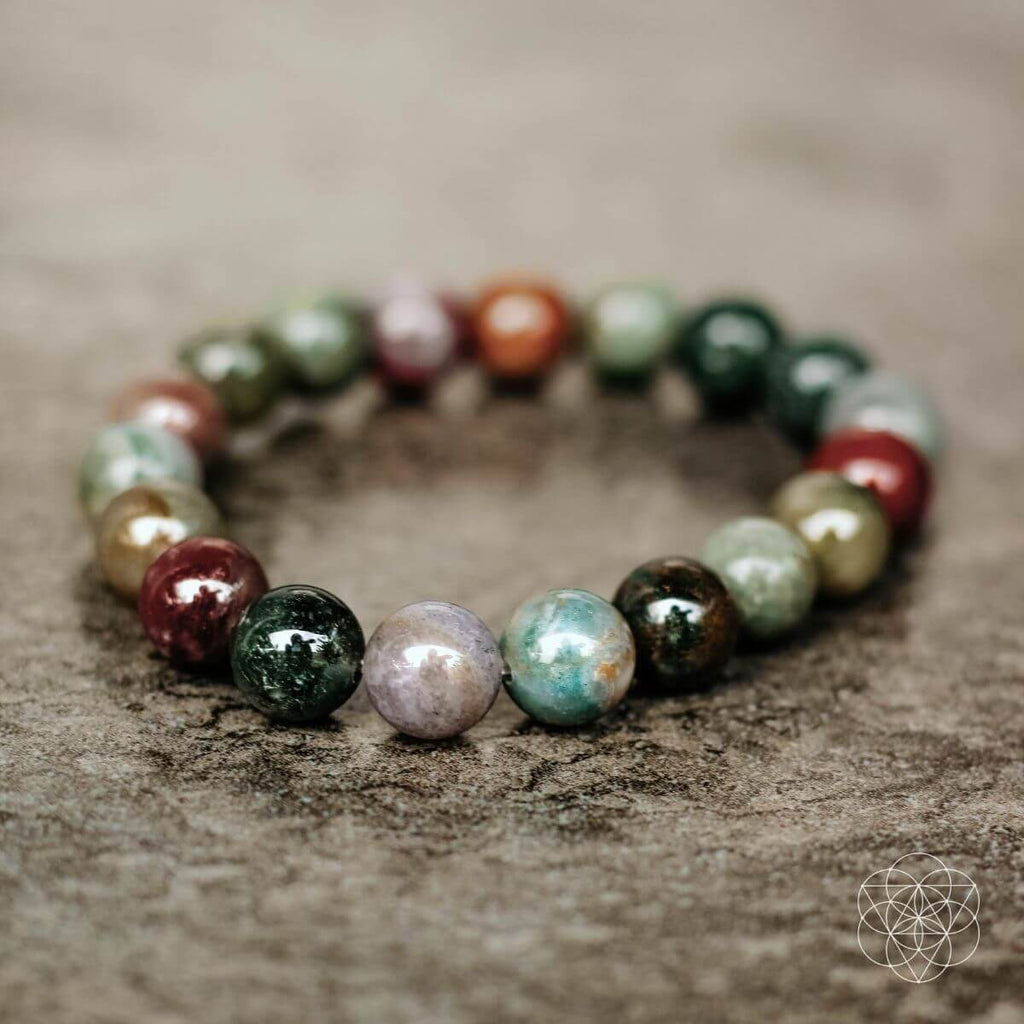 Indian Agate Beaded Bracelet