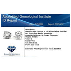 0.50 CTW Lab-Grown Diamond Stud Earrings — 14K Gold